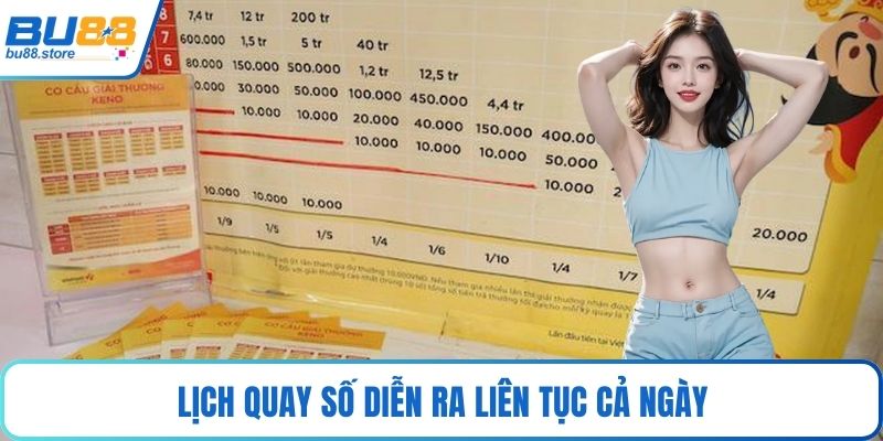 Lịch quay số diễn ra liên tục cả ngày